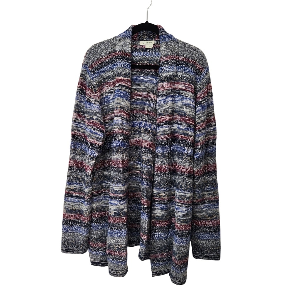 Orvis Women's XL Cotton Alpaca Space Dye Draped Longline Cardigan Sweater